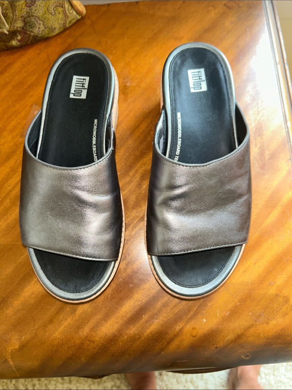 Fitflop Metallic Bronze Slide Mules